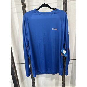 Columbia Men's PFG Terminal Tackle Long Sleeve Shirt in vivid blue